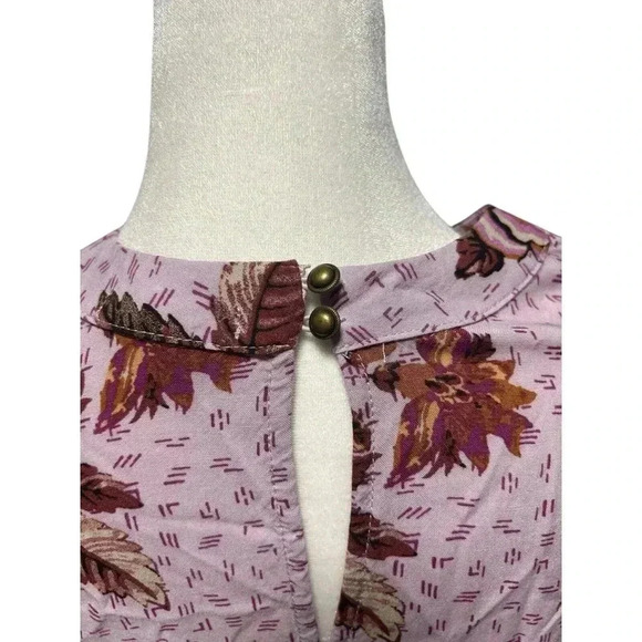Maurices Tunic Top Size Large Womens Floral Long Sleeve Keyhole Purpe Boho - Picture 5 of 6